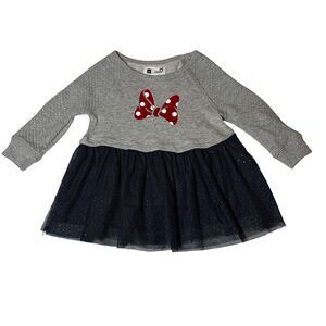Baby Gap Disney Minnie Mouse Tulle Dress 12-18 Months Sparkle Long Sleeve